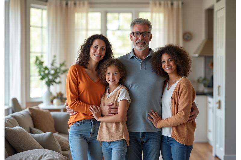 Generations of a family standing together, symbolizing legacy and wealth transfer.